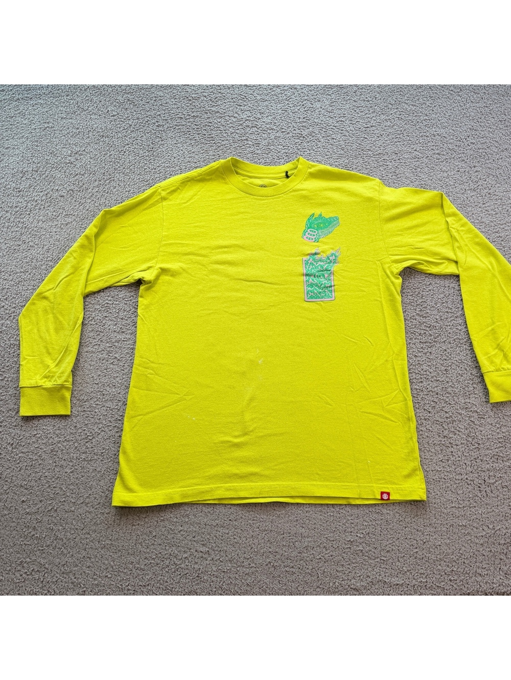 Element x Tetsunori Tawaraya Space Typhoon Long Sleeve Shirt Men’s M Sulphur